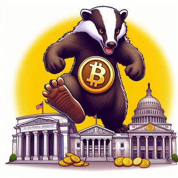 Bitcoin honeybadger stomping on the US monetary system.